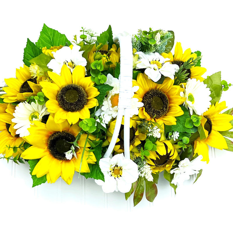 Sunflower CenterPiece-Wicker Basket- Home Decor- 24" L X14" WX 11" H