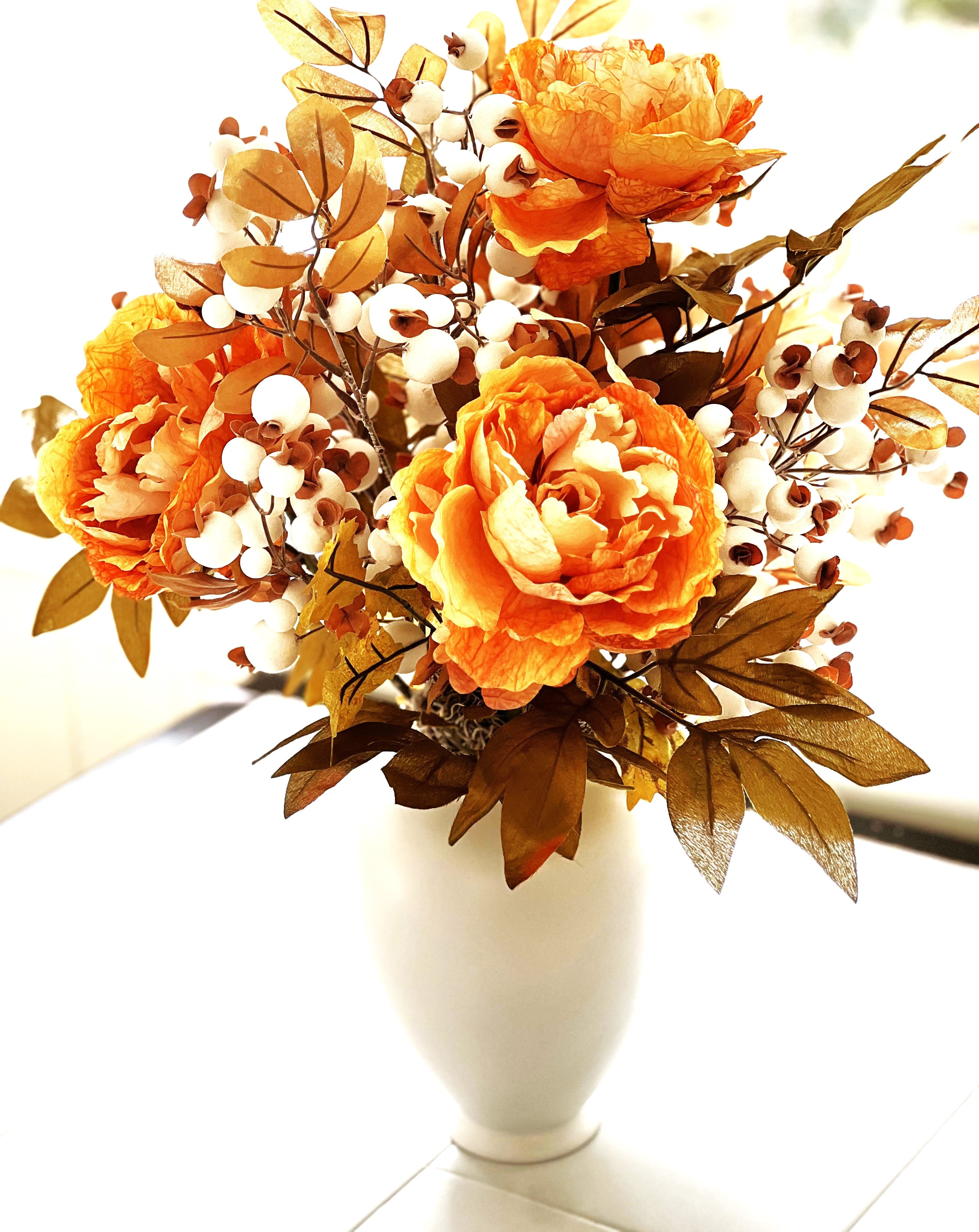 Fall centerpiece- Everyday Centerpiece , 24"H X20"W X9" H Ceramic Vase