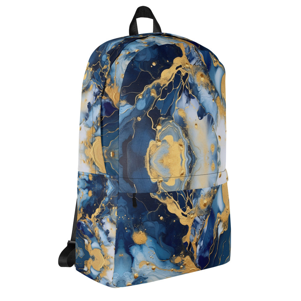 Backpack, Blue/Gold Backpack, Adults and Children, Gift, Back to School