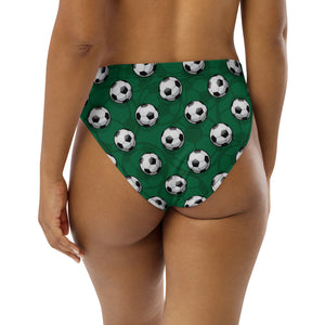 Recycled high-waisted bikini bottom, Soccer Bikini bottom