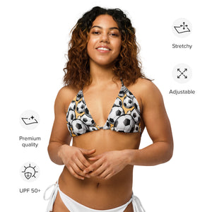 All-over print recycled string bikini top