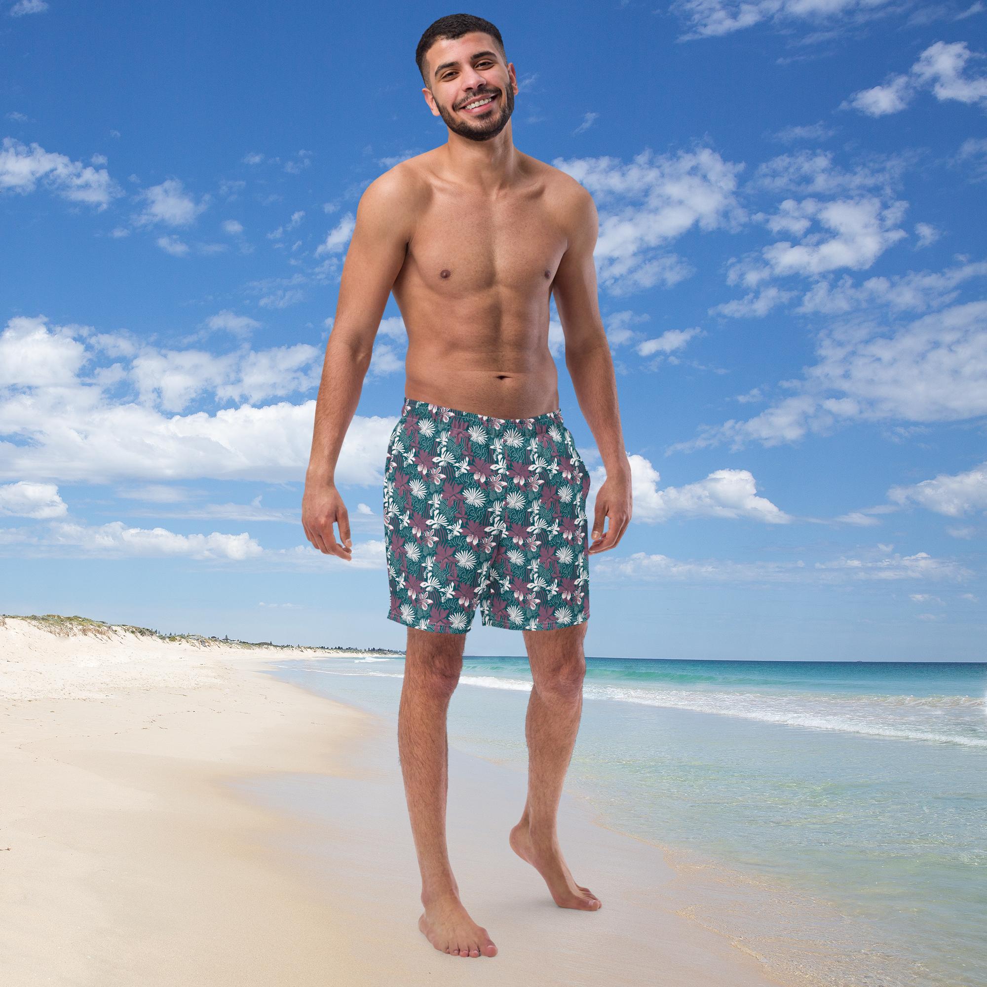 Men's swim trunks, Hawaiian Print Trunks