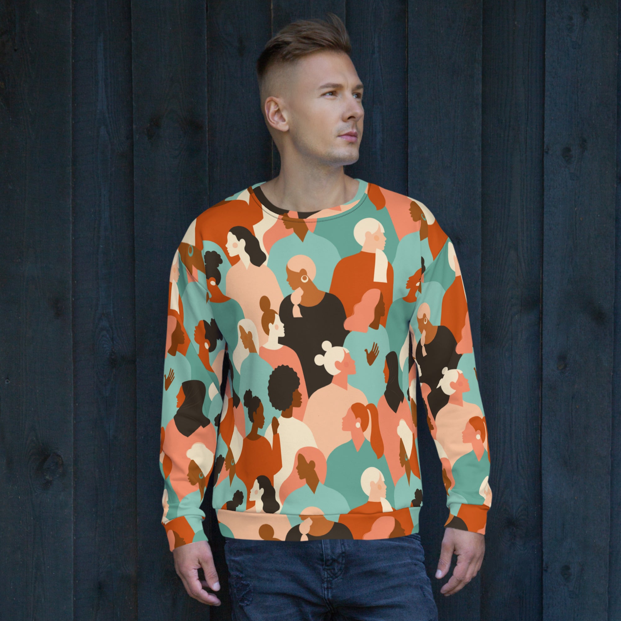 Unisex Sweatshirt, Multicolor, Everyday, Modern Sweatshirt