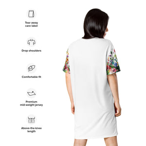 T-shirt dress, Summer Dress, Day Dress, Beach, Lounge, Fun, Flower Dress