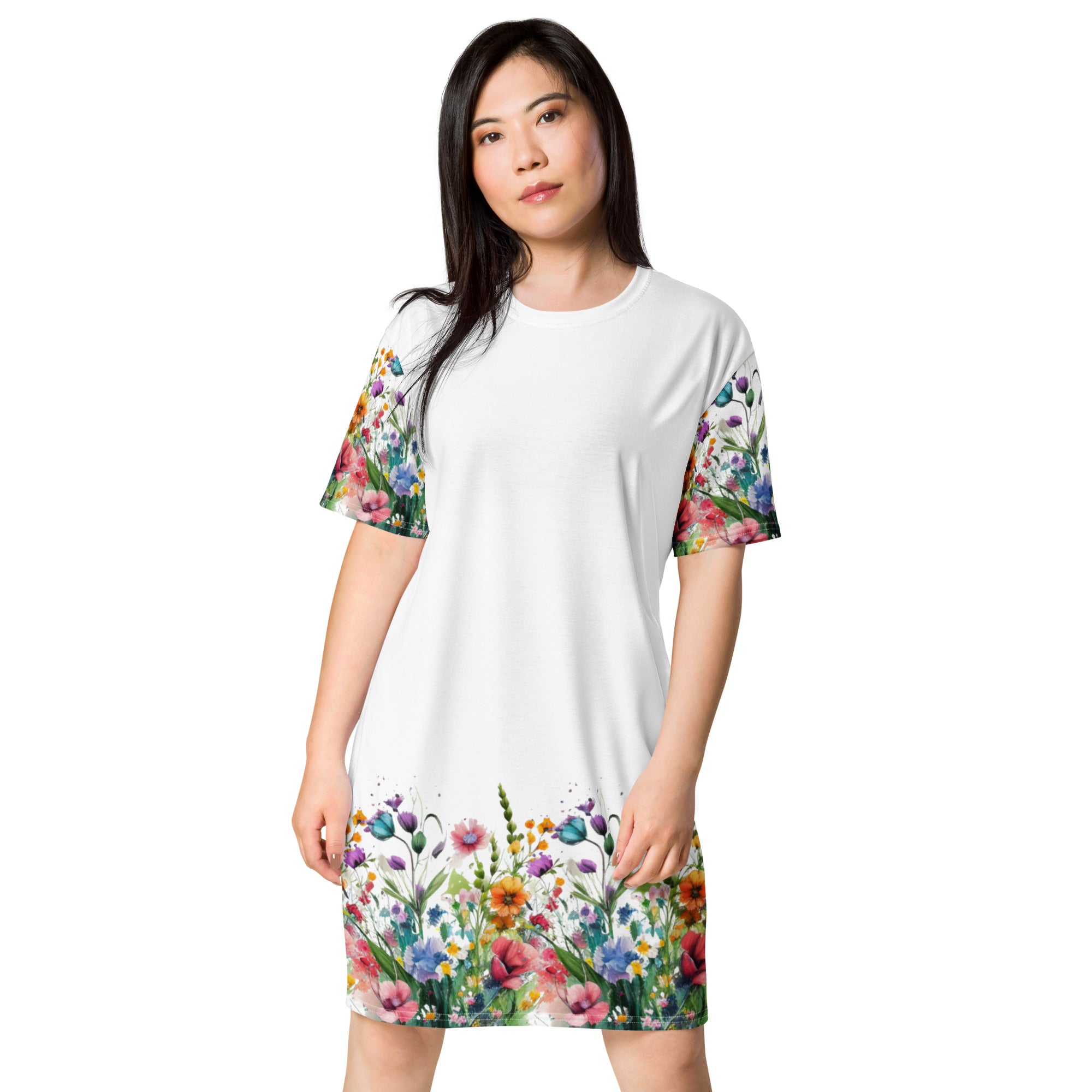T-shirt dress, Summer Dress, Day Dress, Beach, Lounge, Fun, Flower Dress