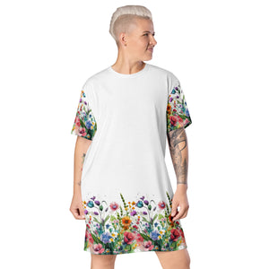 T-shirt dress, Summer Dress, Day Dress, Beach, Lounge, Fun, Flower Dress