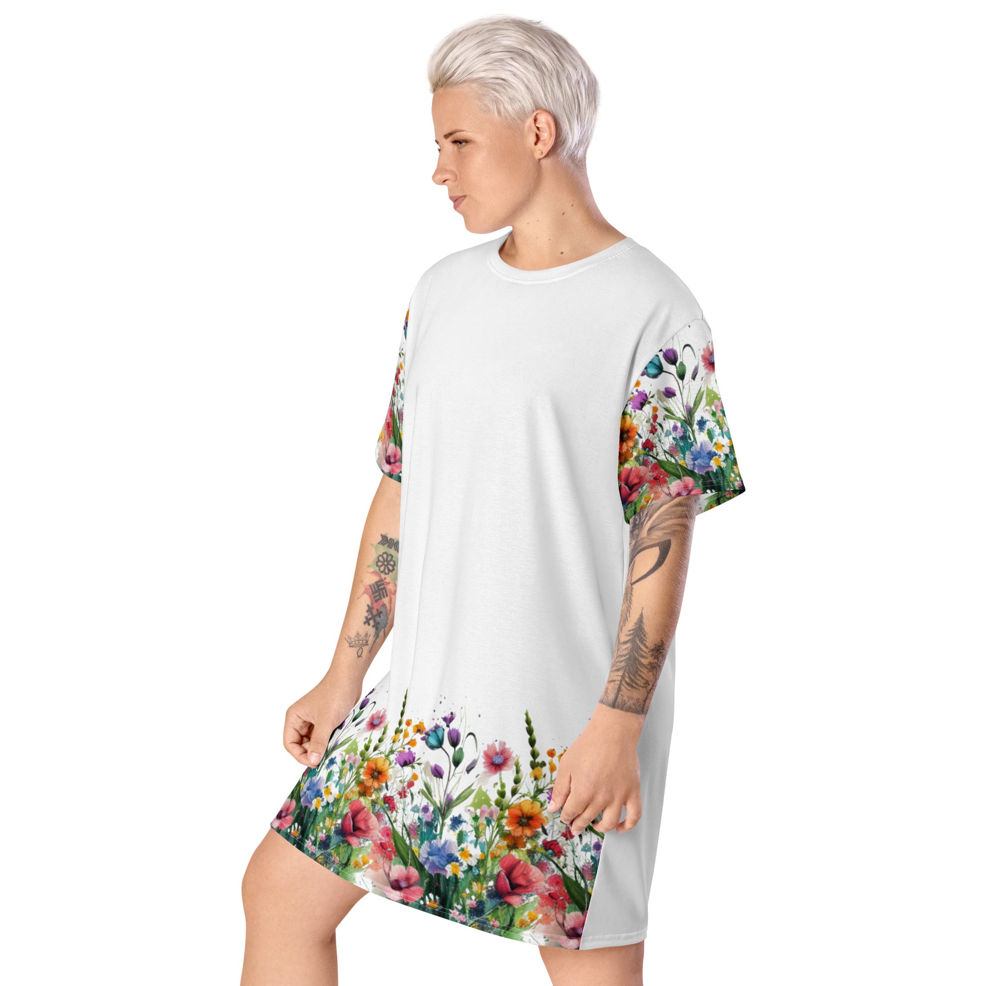 T-shirt dress, Summer Dress, Day Dress, Beach, Lounge, Fun, Flower Dress