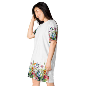T-shirt dress, Summer Dress, Day Dress, Beach, Lounge, Fun, Flower Dress