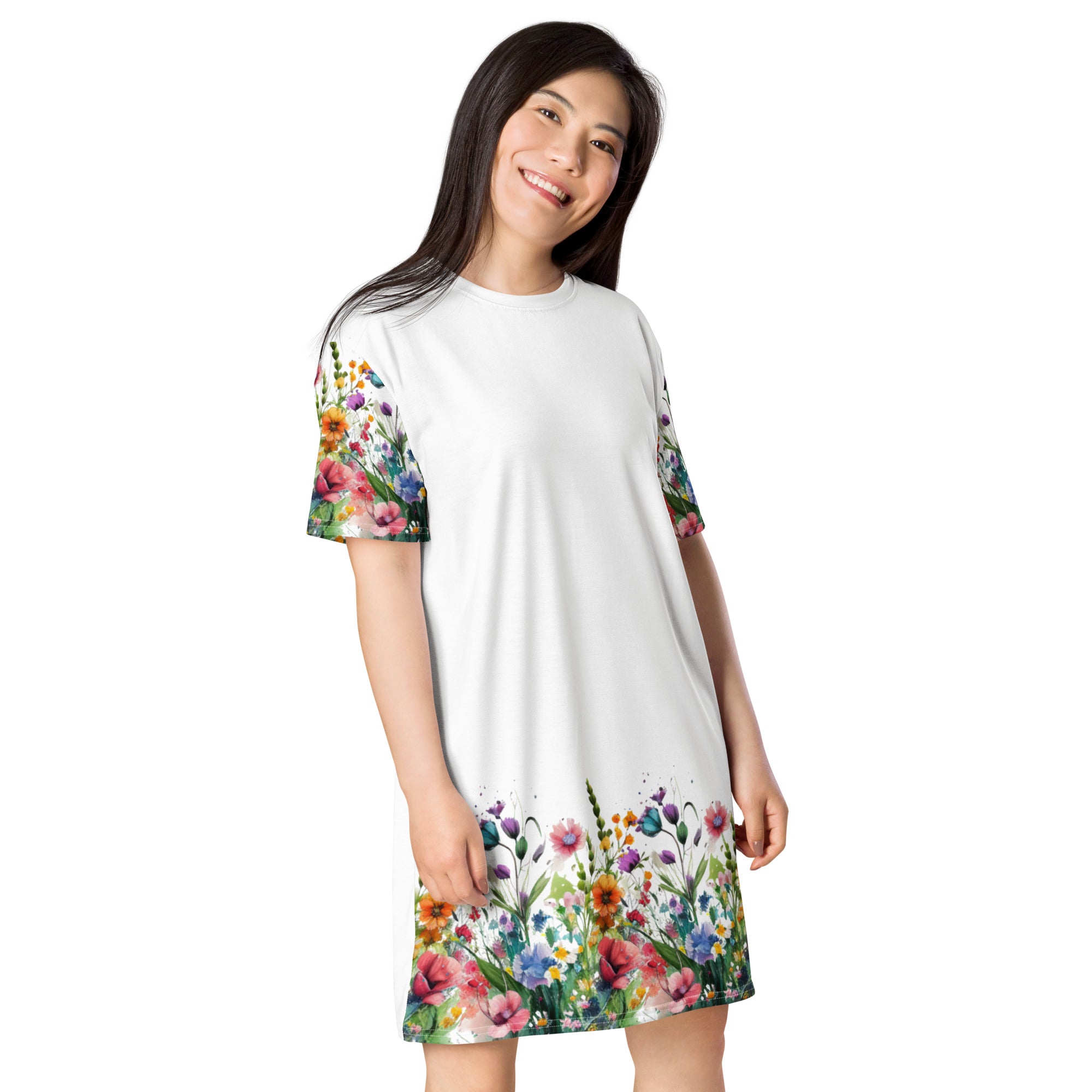 T-shirt dress, Summer Dress, Day Dress, Beach, Lounge, Fun, Flower Dress