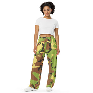 All-over print unisex wide-leg pants, Military Pants, Relaxing Pants,