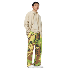 All-over print unisex wide-leg pants, Military Pants, Relaxing Pants, S to 3 XL
