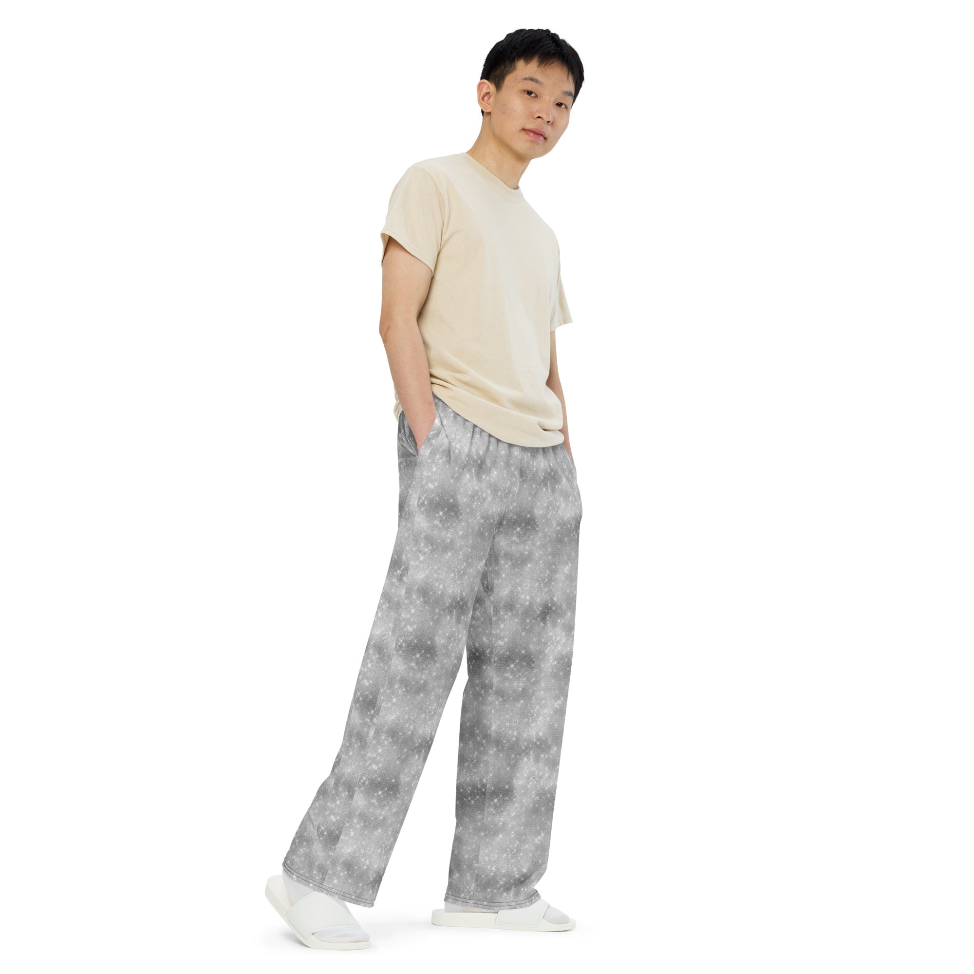 All-over print unisex wide-leg pants, Stylish- Relax pants, Back to School