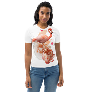 Women's T-shirt, Customized T Shirt, Flaming-Roses-T Shirt, Playful T Shirt