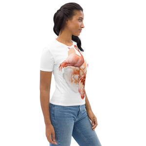 Women's T-shirt, Customized T Shirt, Flaming-Roses-T Shirt, Playful T Shirt