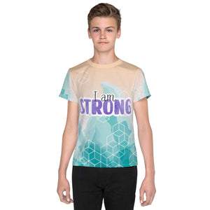 Youth crew neck t-shirt, I Am Strong T Shirt, Youth Short Sleeve