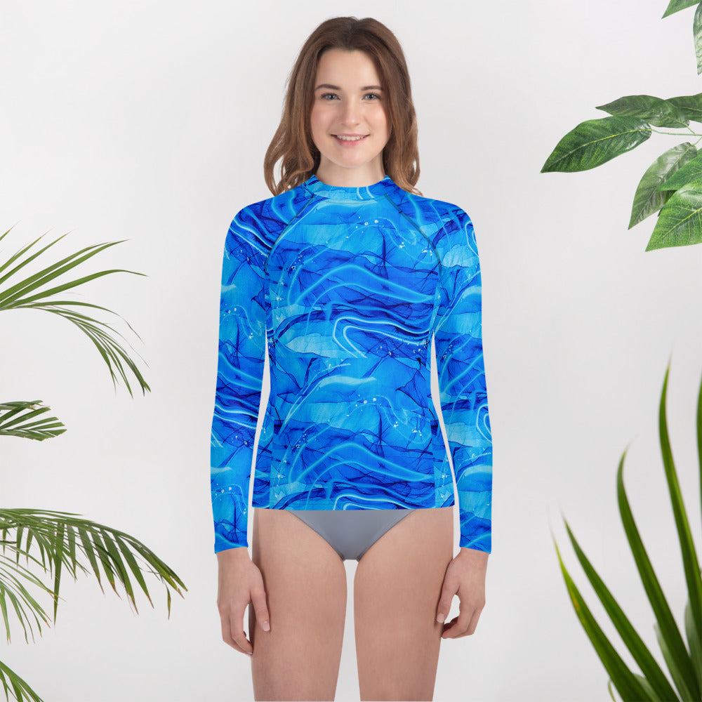 Youth Rash Guard shirt.  swim wear, beach wear, bathing suit