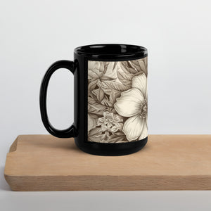 Coffee cup, Mug, Black Glossy Mug gift for mom