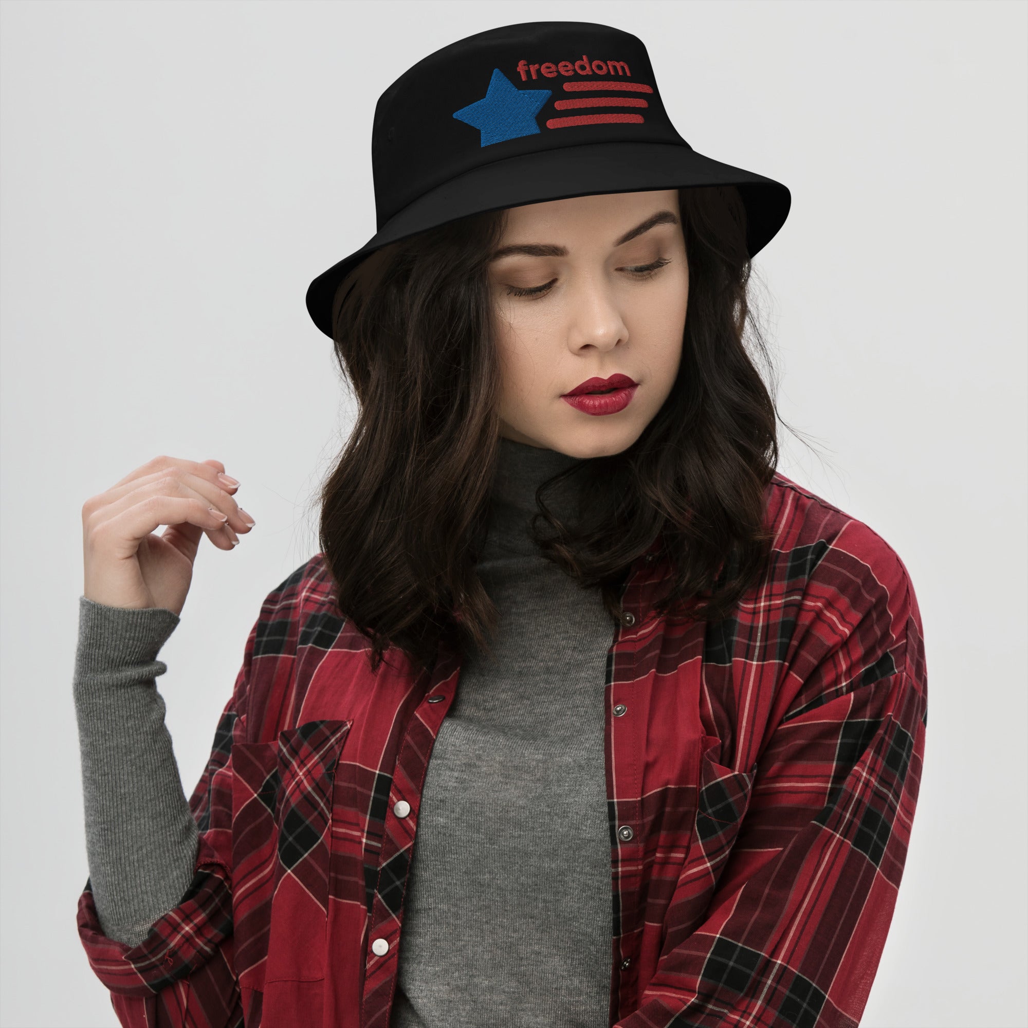 Bucket Hat, Customized Hat, Freedom Hat, Embroidered Hat