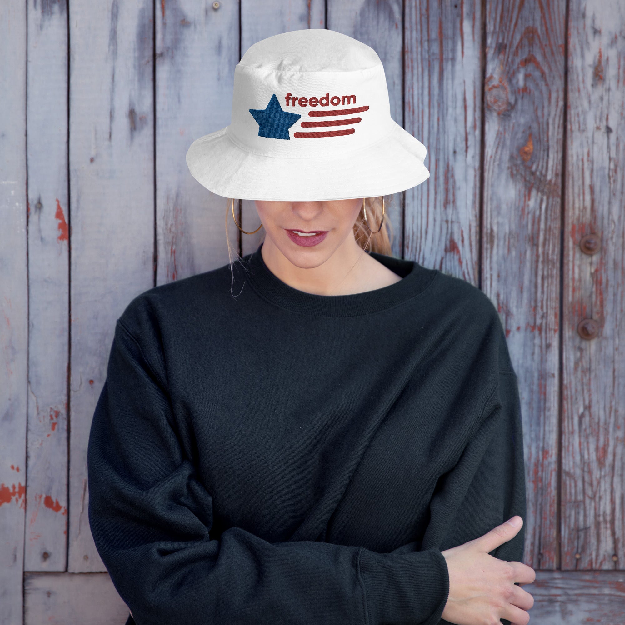 Bucket Hat, Customized Hat, Freedom Hat, Embroidered Hat