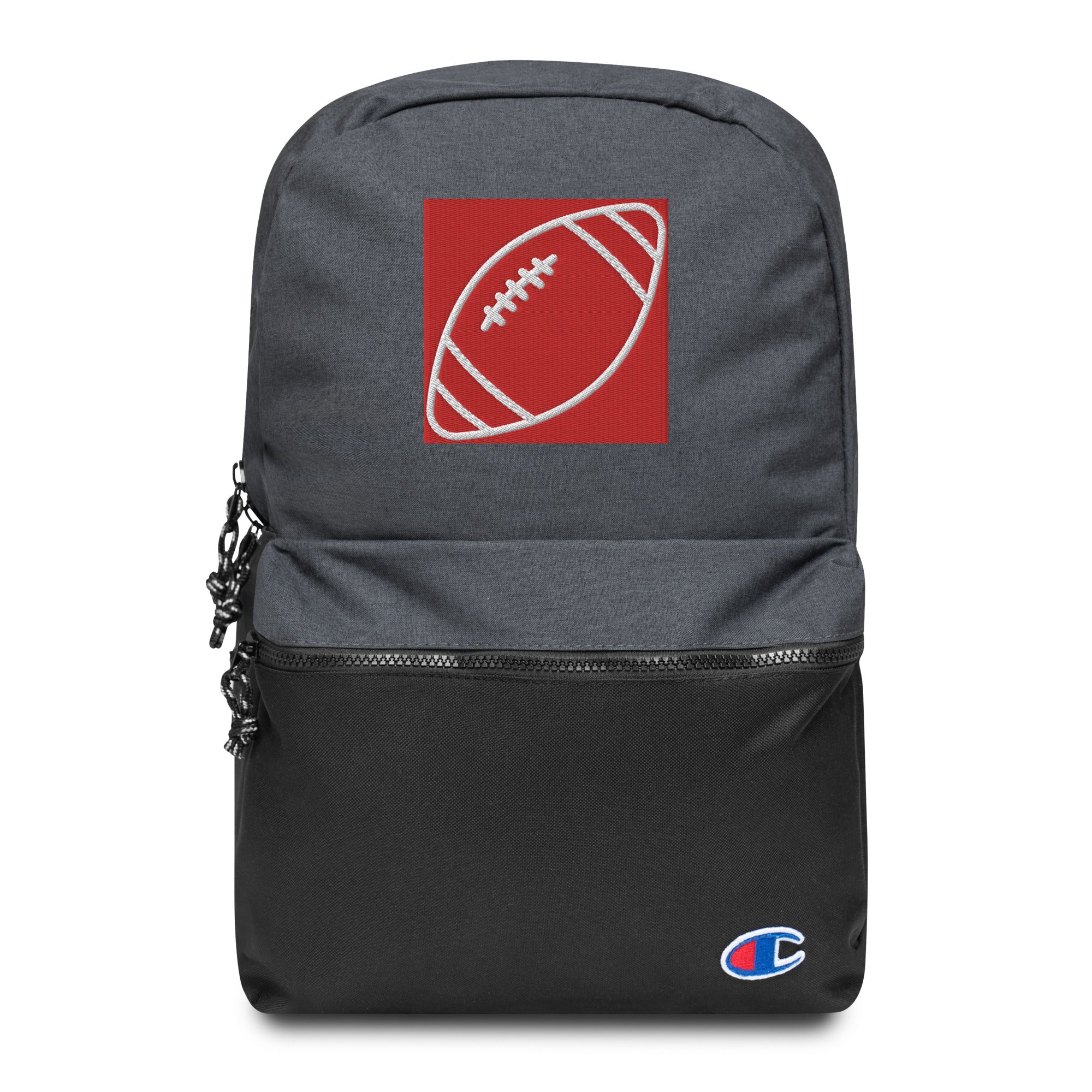 Back To School, Embroidered Football, Champion Backpack, College, University, Teens, Kids, Camping