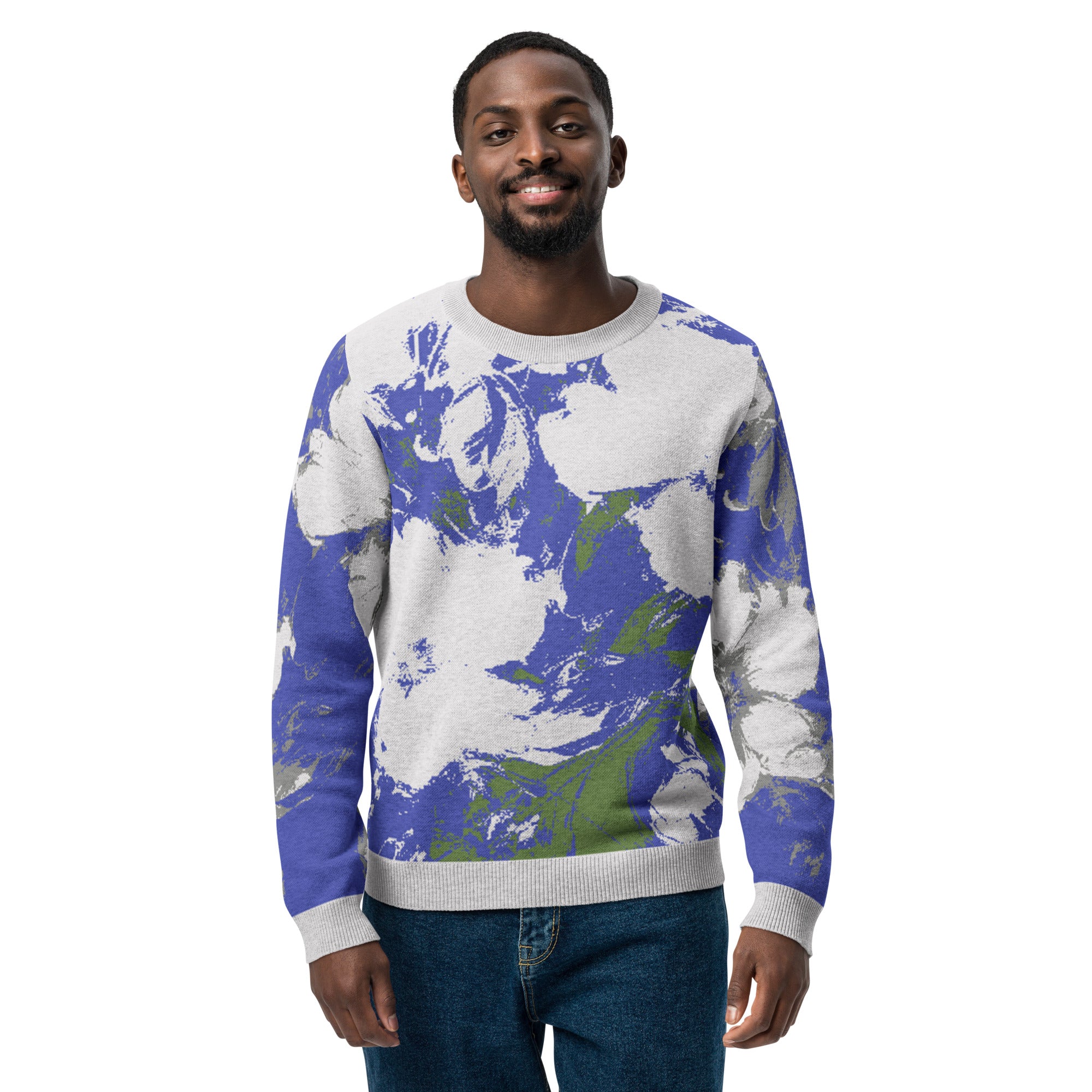 Knitted crew neck sweater XS to 3 XL