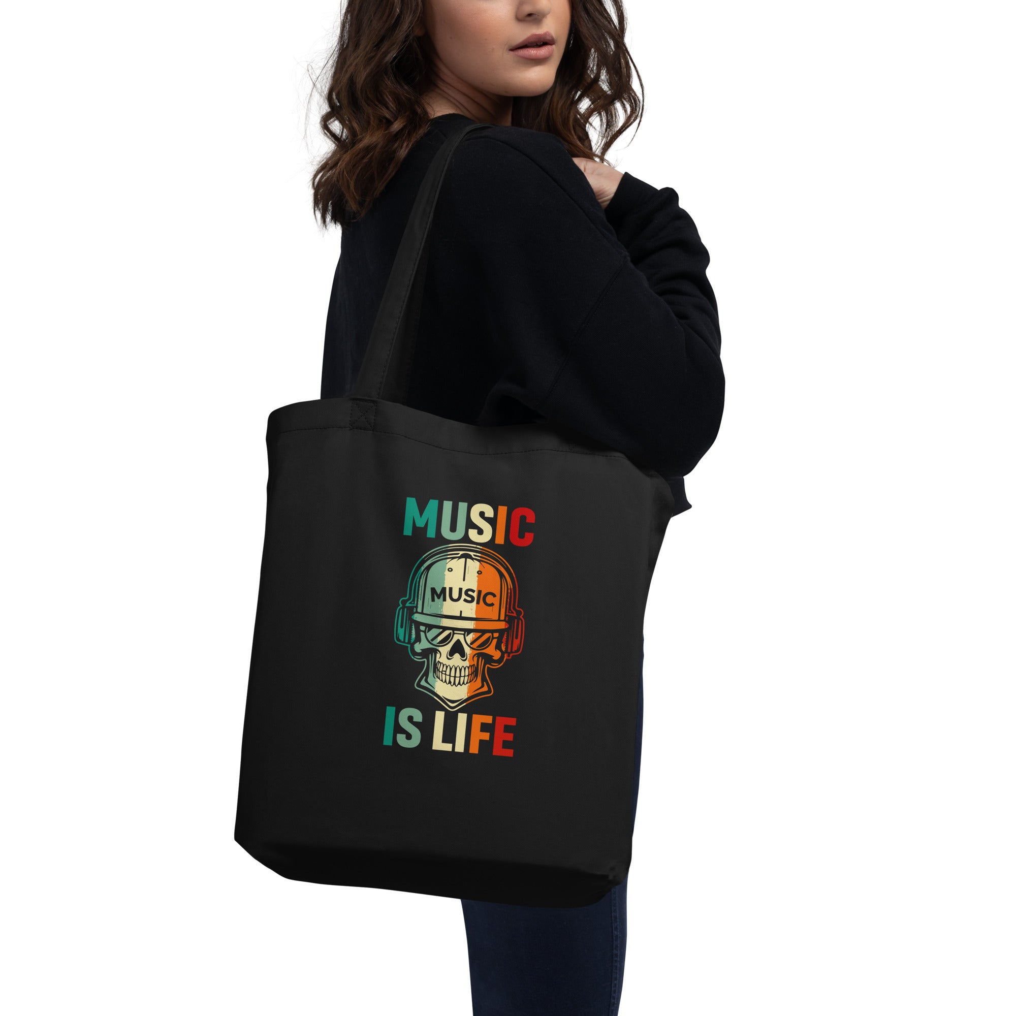 Eco Tote Bag,  Music is Life, Back to School, Gift, Travel, Play