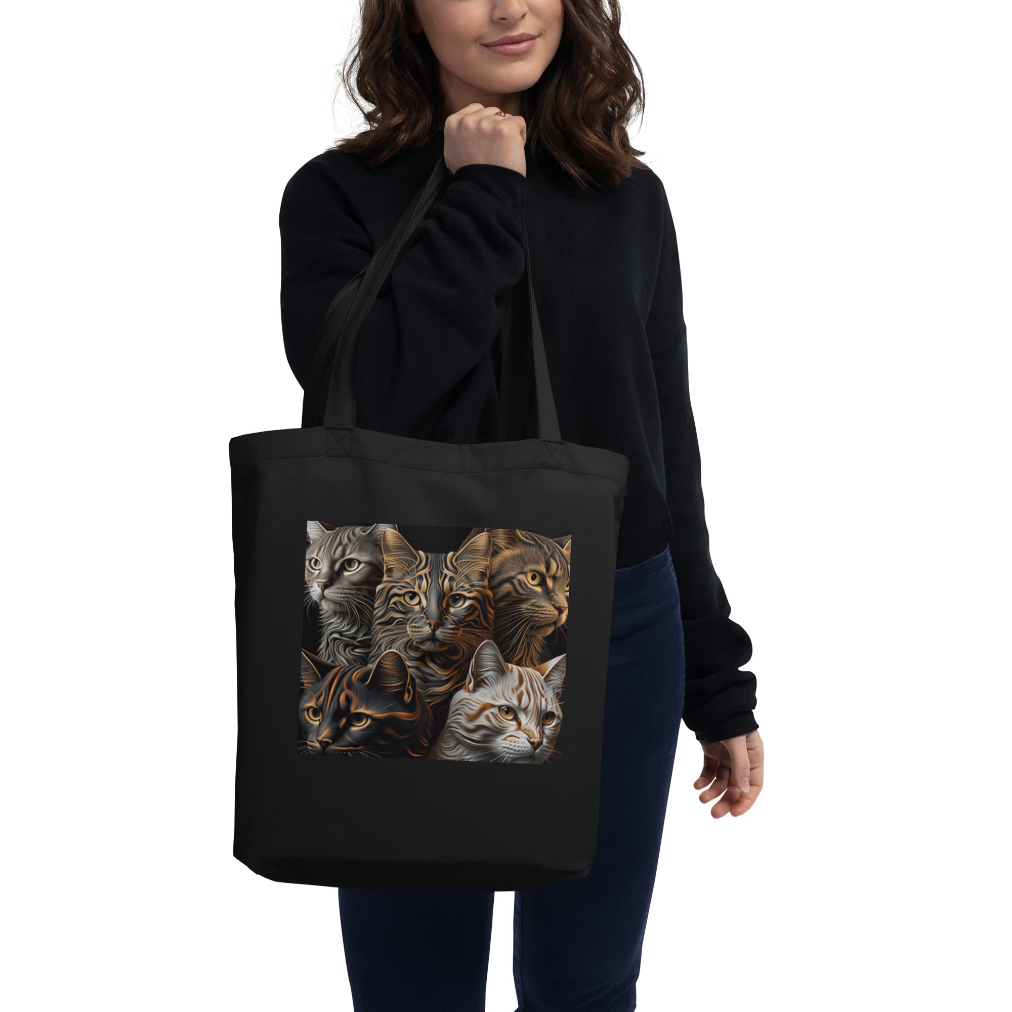 Eco Tote Bag, Cat Tote Bag, Back to School, Gift