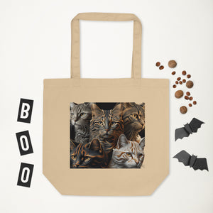 Eco Tote Bag, Cat Tote Bag, Back to School, Gift