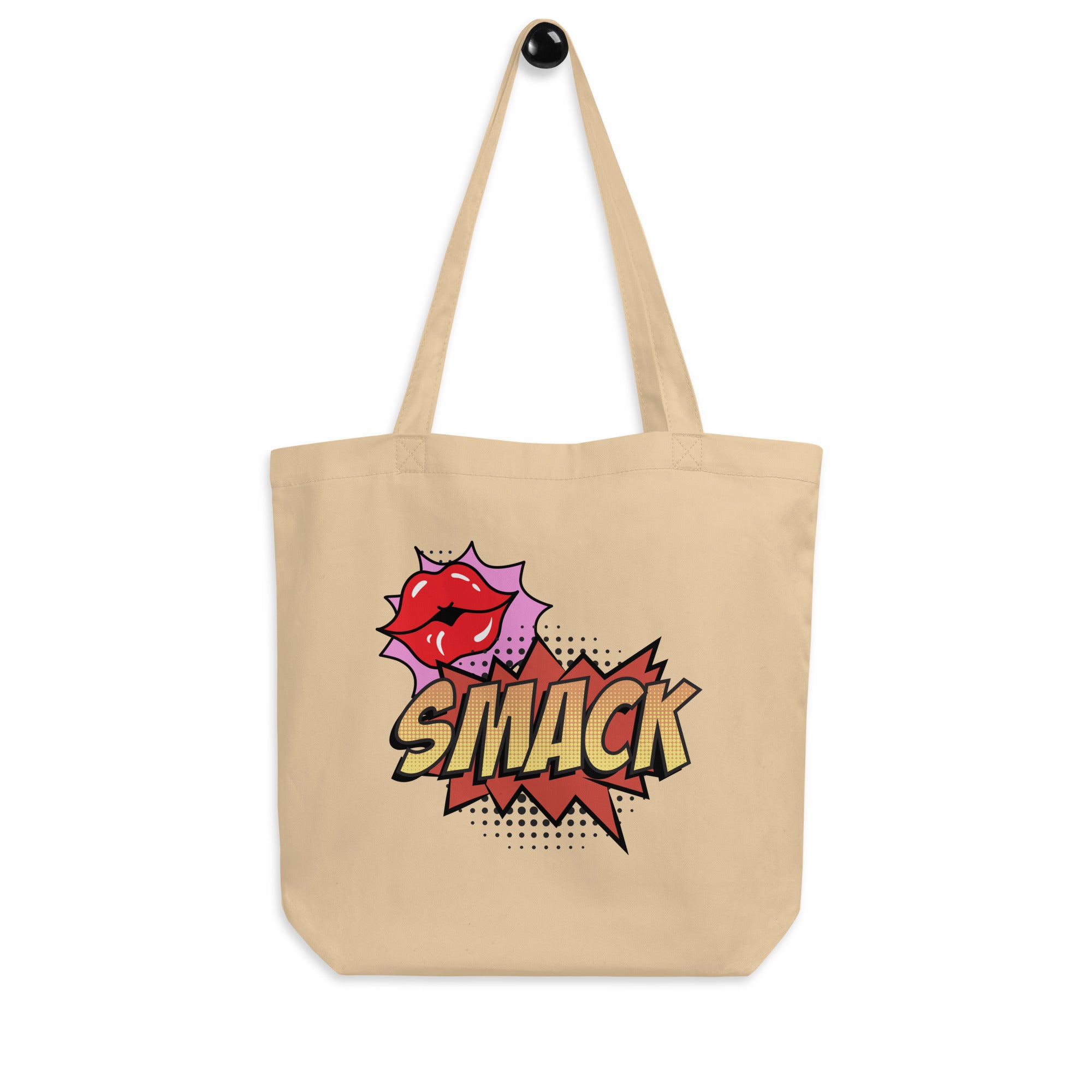 Eco Tote Bag, Smack Kiss Back, School Bag, Gift, Weekend, Travel