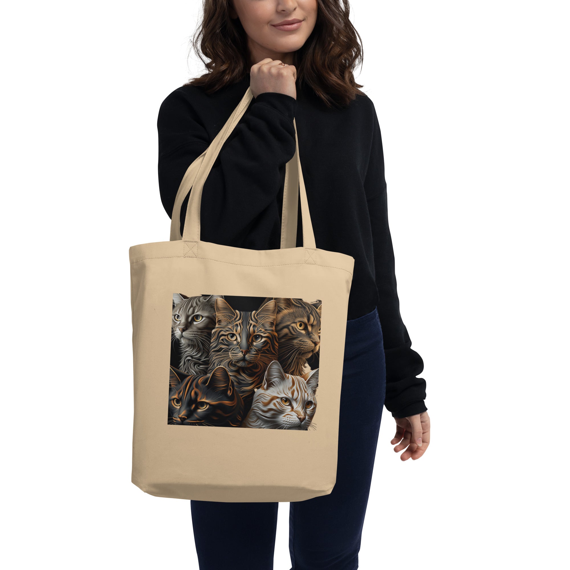 Eco Tote Bag, Cat Tote Bag, Back to School, Gift