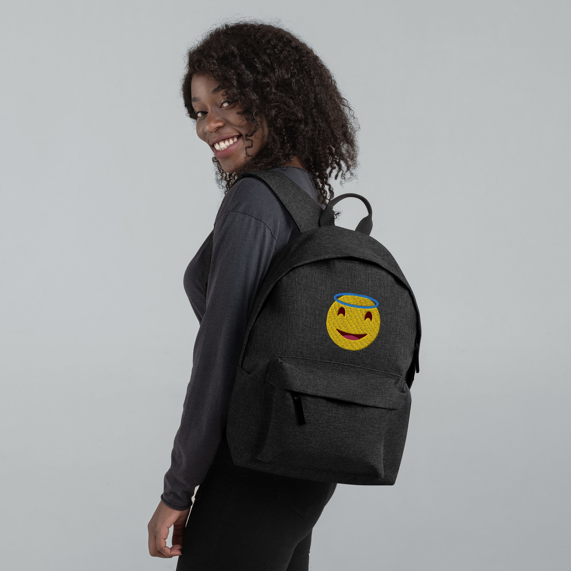 Embroidered Backpack. Two-way Zipper, 15" laptop, books, phone and more Back to School