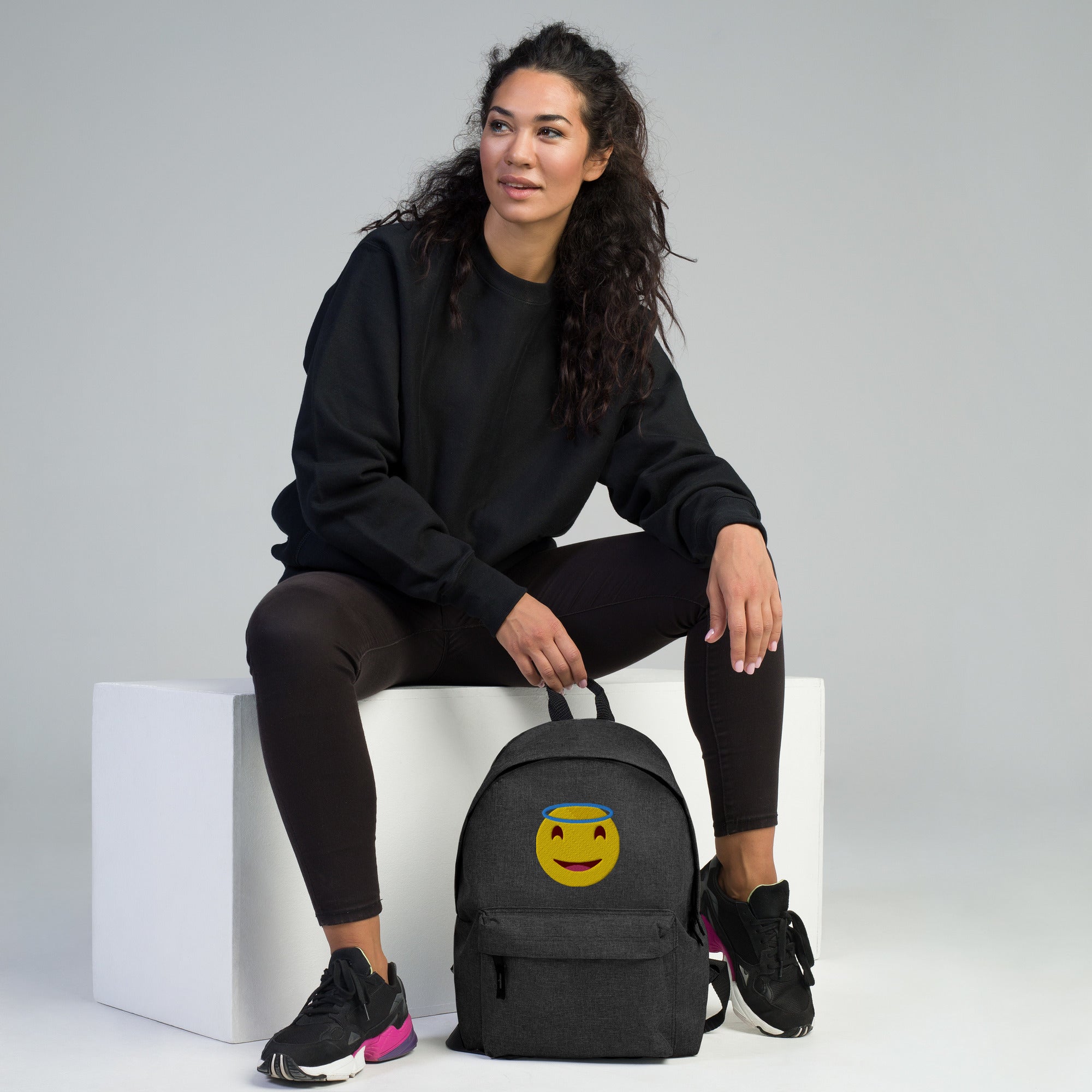 Embroidered Backpack. Two-way Zipper, 15" laptop, books, phone and more Back to School