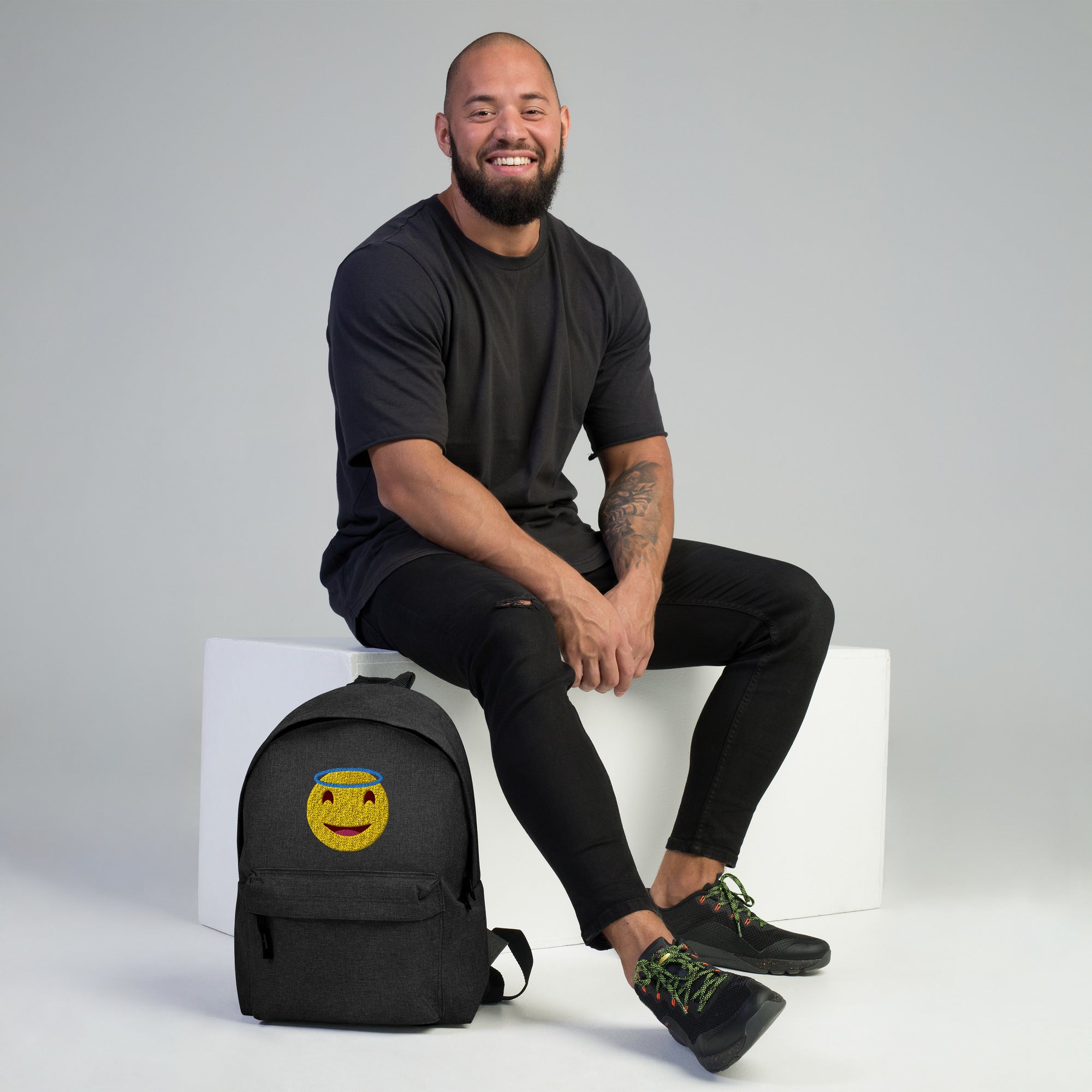 Embroidered Backpack. Two-way Zipper, 15" laptop, books, phone and more Back to School