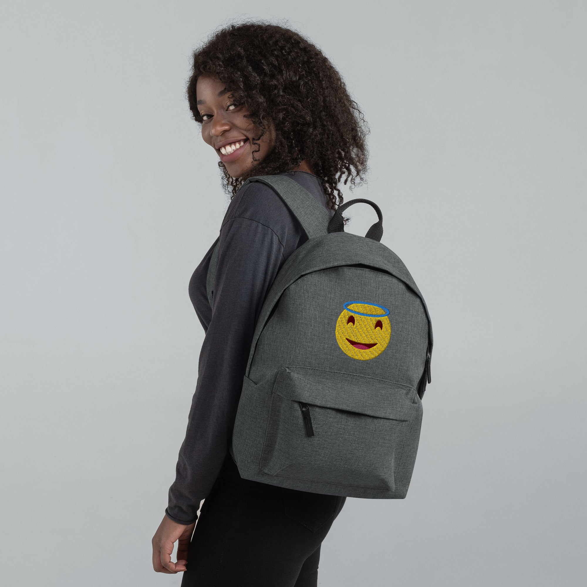 Embroidered Backpack. Two-way Zipper, 15" laptop, books, phone and more Back to School