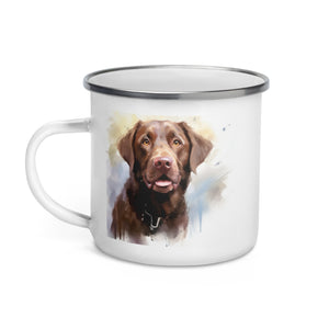 Enamel Mug, Coffee cup, Labrador Dog Mug, camping mug, gift