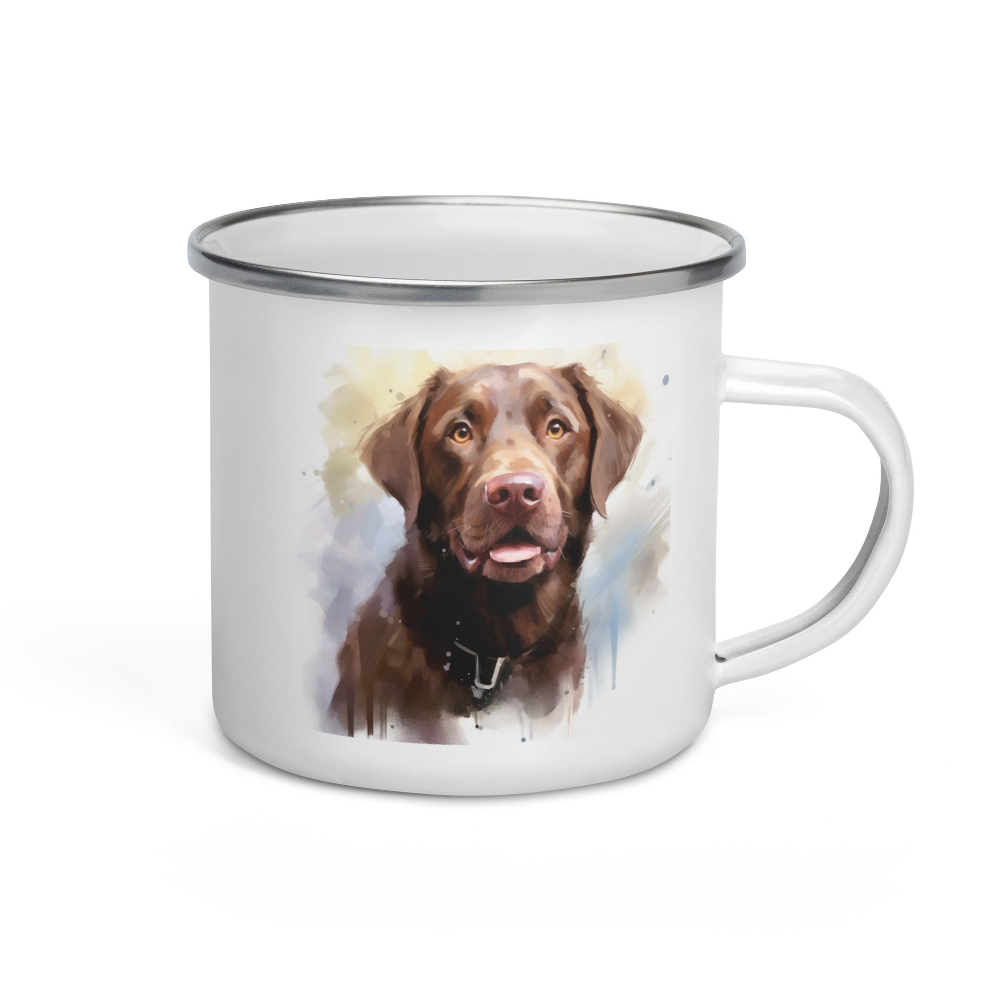 Enamel Mug, Coffee cup, Labrador Dog Mug, camping mug, gift