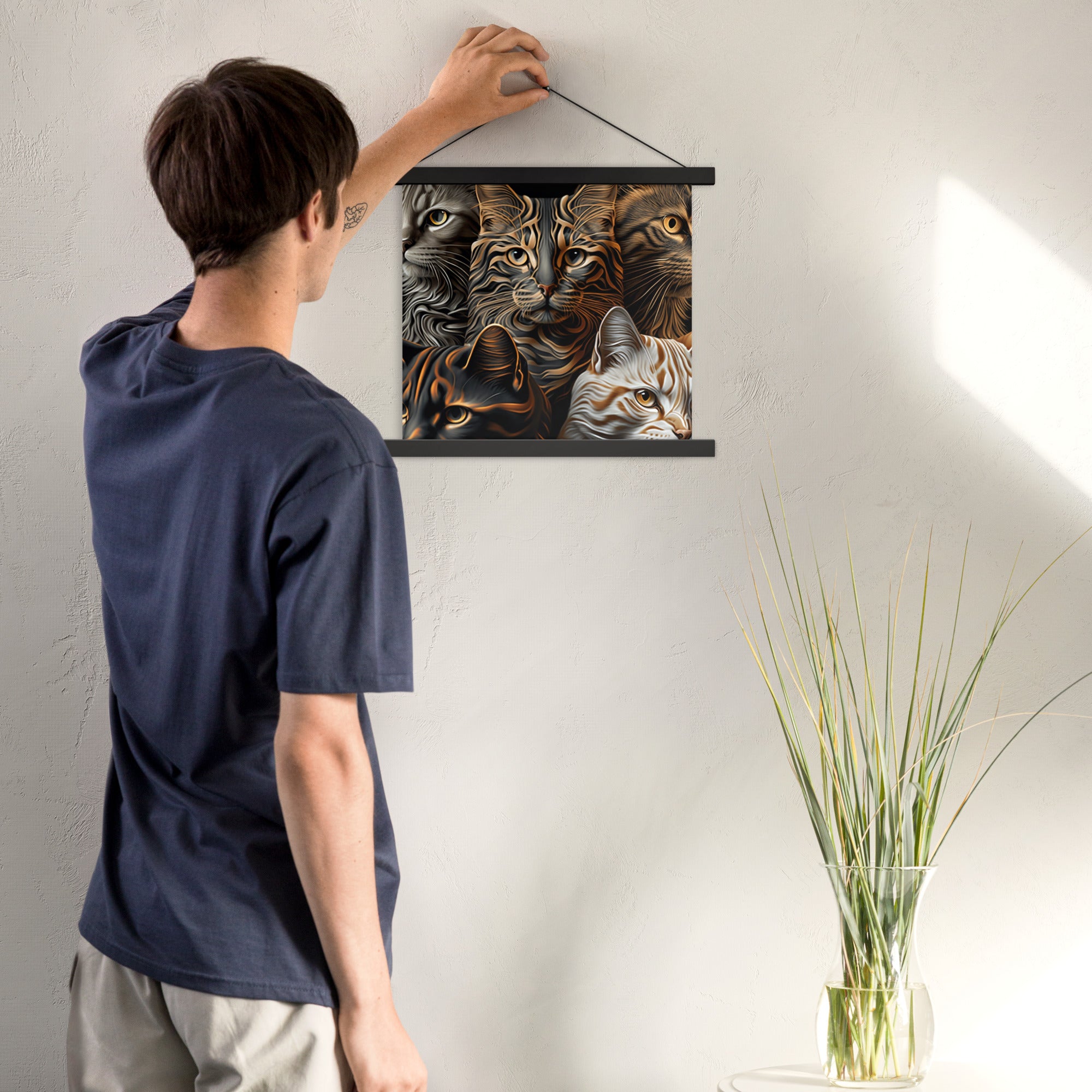 Poster with hangers, Back to College, CAT Lovers Poster, Gift