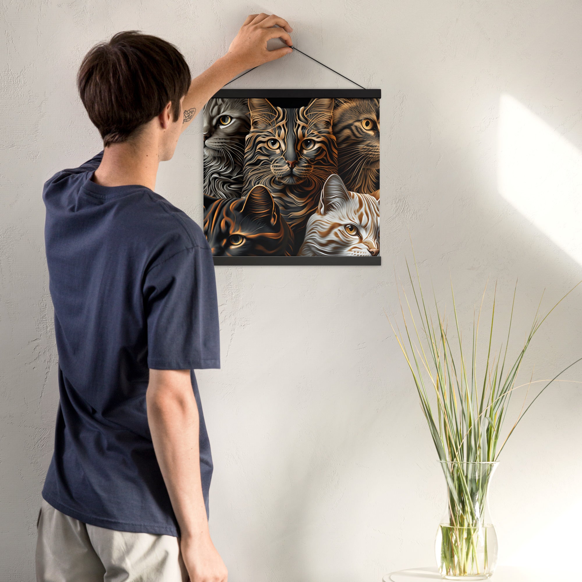 Poster with hangers, Back to College, CAT Lovers Poster, Gift