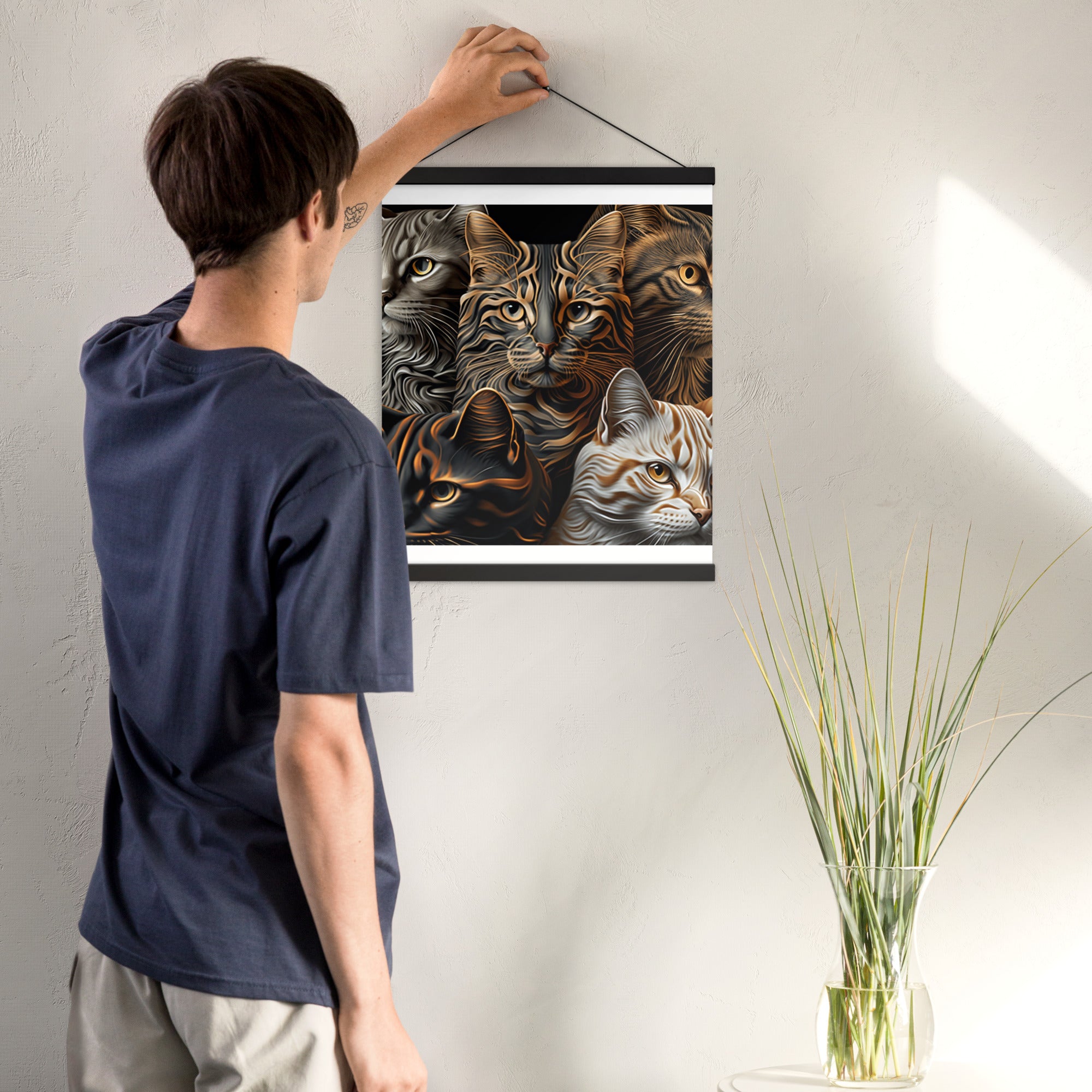 Poster with hangers, Back to College, CAT Lovers Poster, Gift