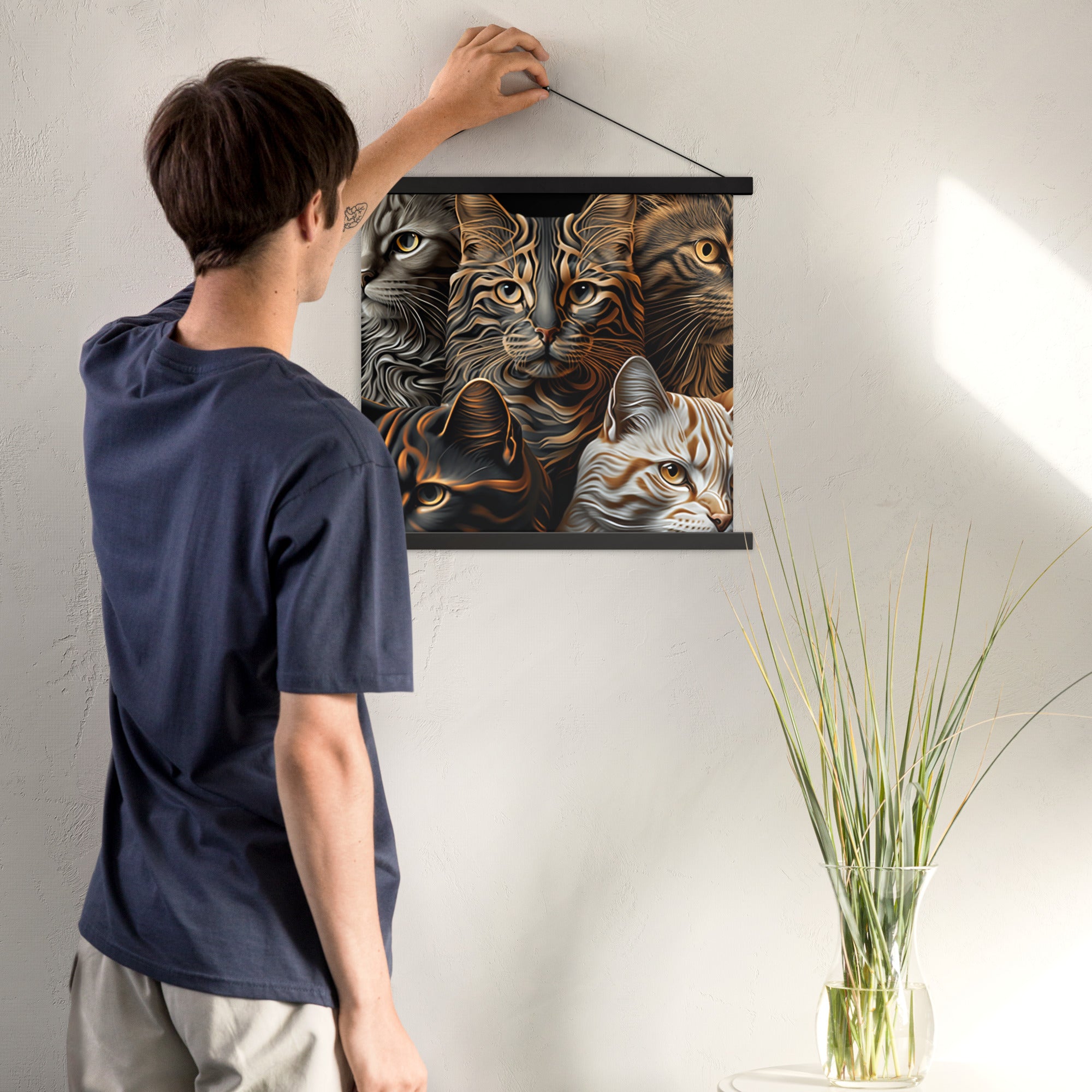 Poster with hangers, Back to College, CAT Lovers Poster, Gift