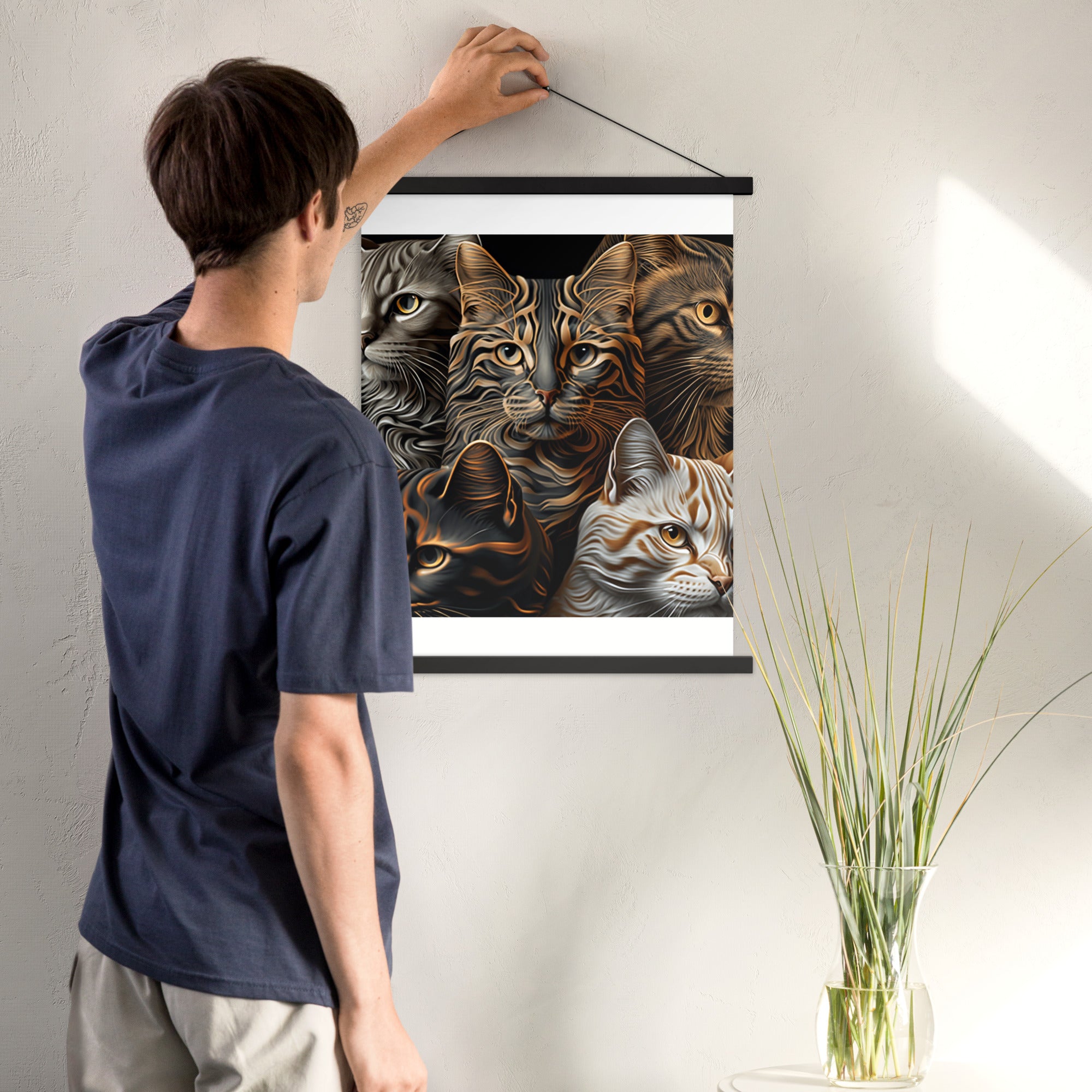 Poster with hangers, Back to College, CAT Lovers Poster, Gift
