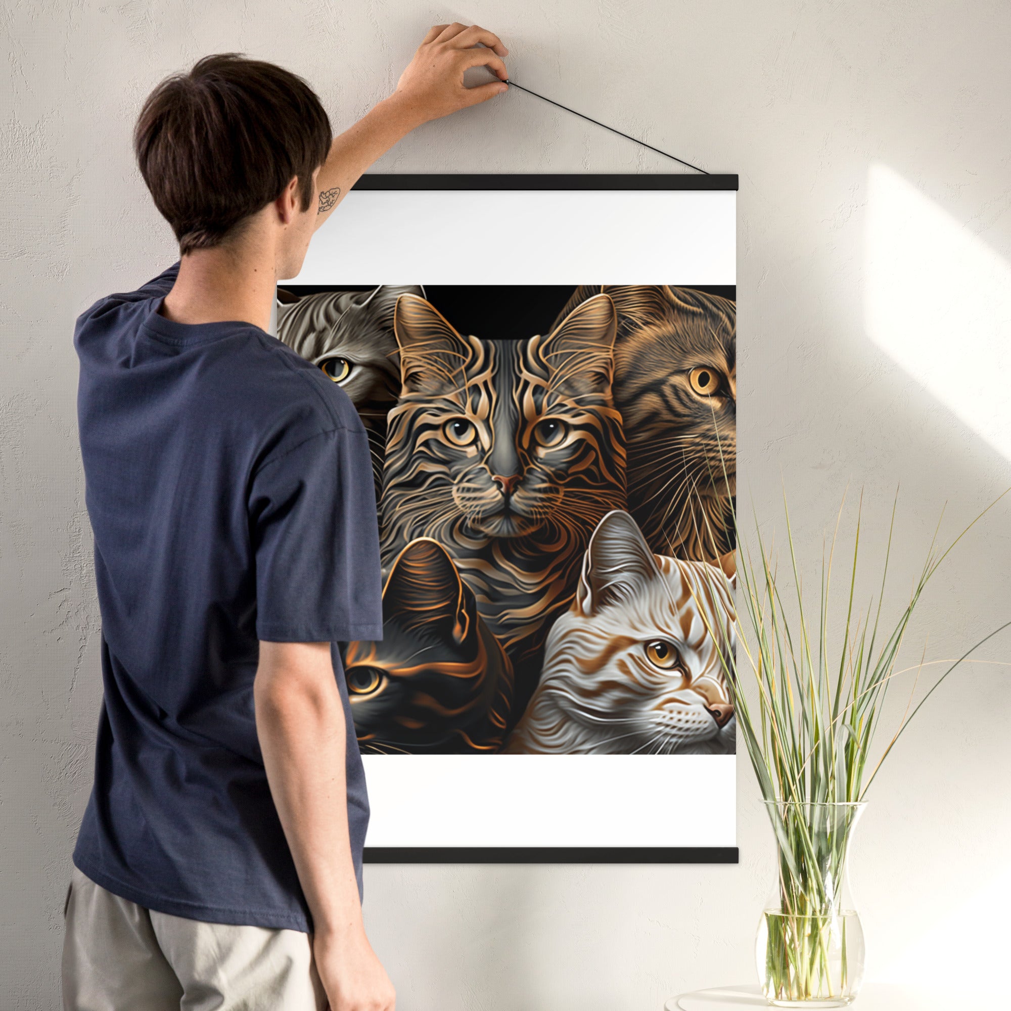 Poster with hangers, Back to College, CAT Lovers Poster, Gift