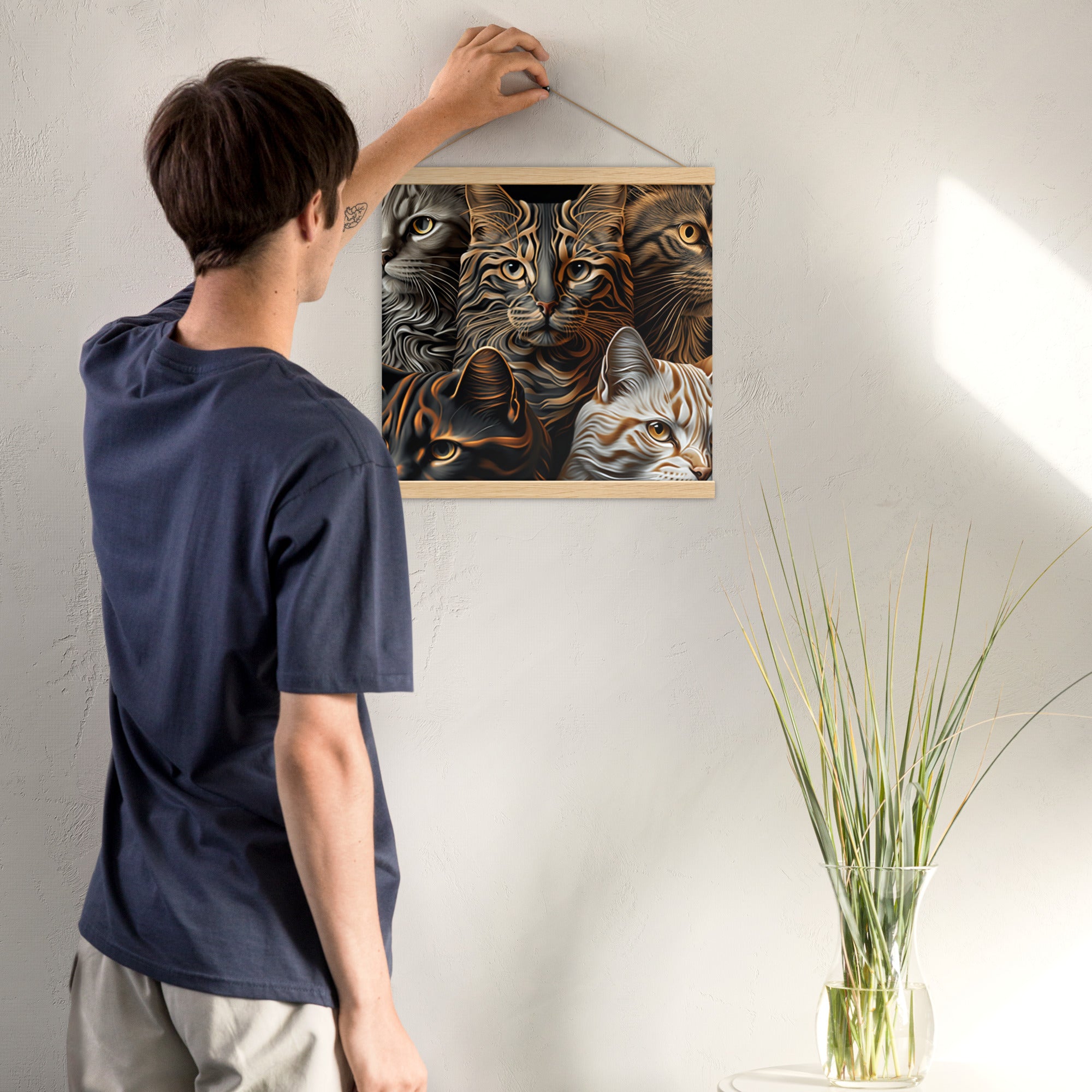 Poster with hangers, Back to College, CAT Lovers Poster, Gift