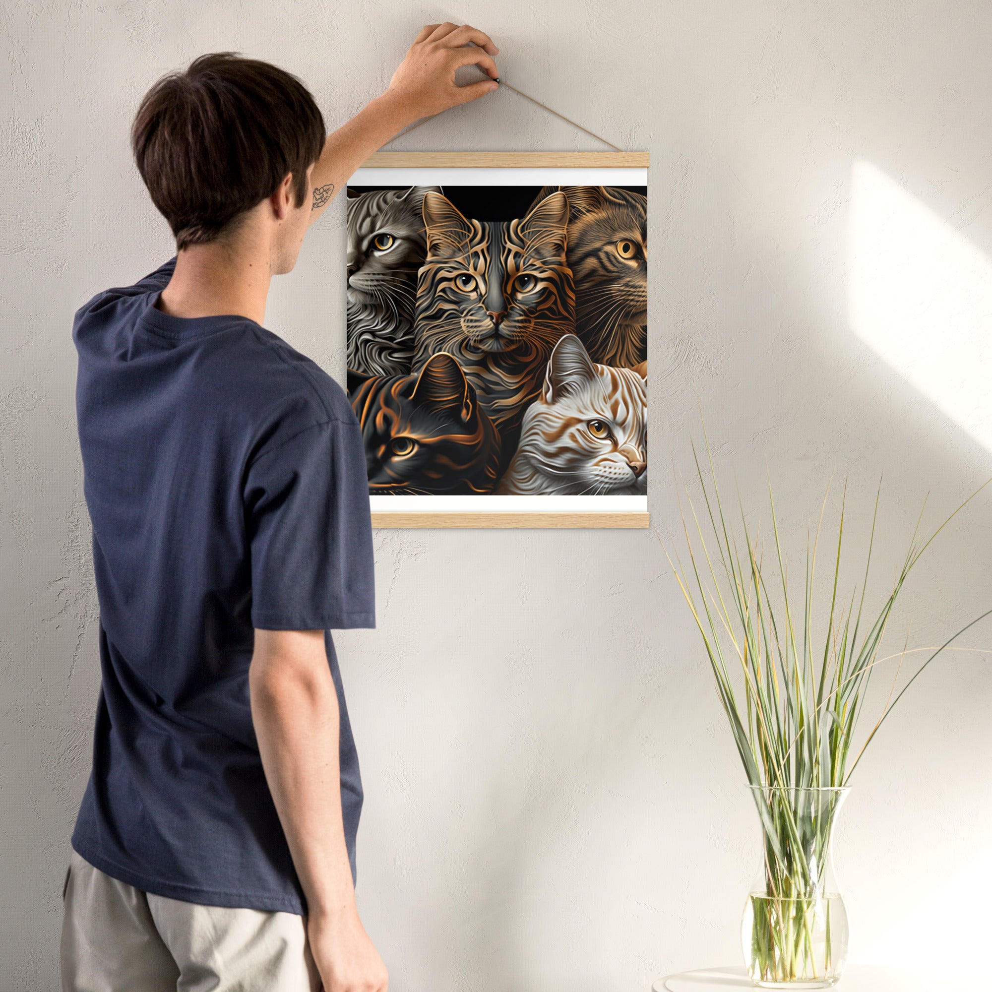 Poster with hangers, Back to College, CAT Lovers Poster, Gift