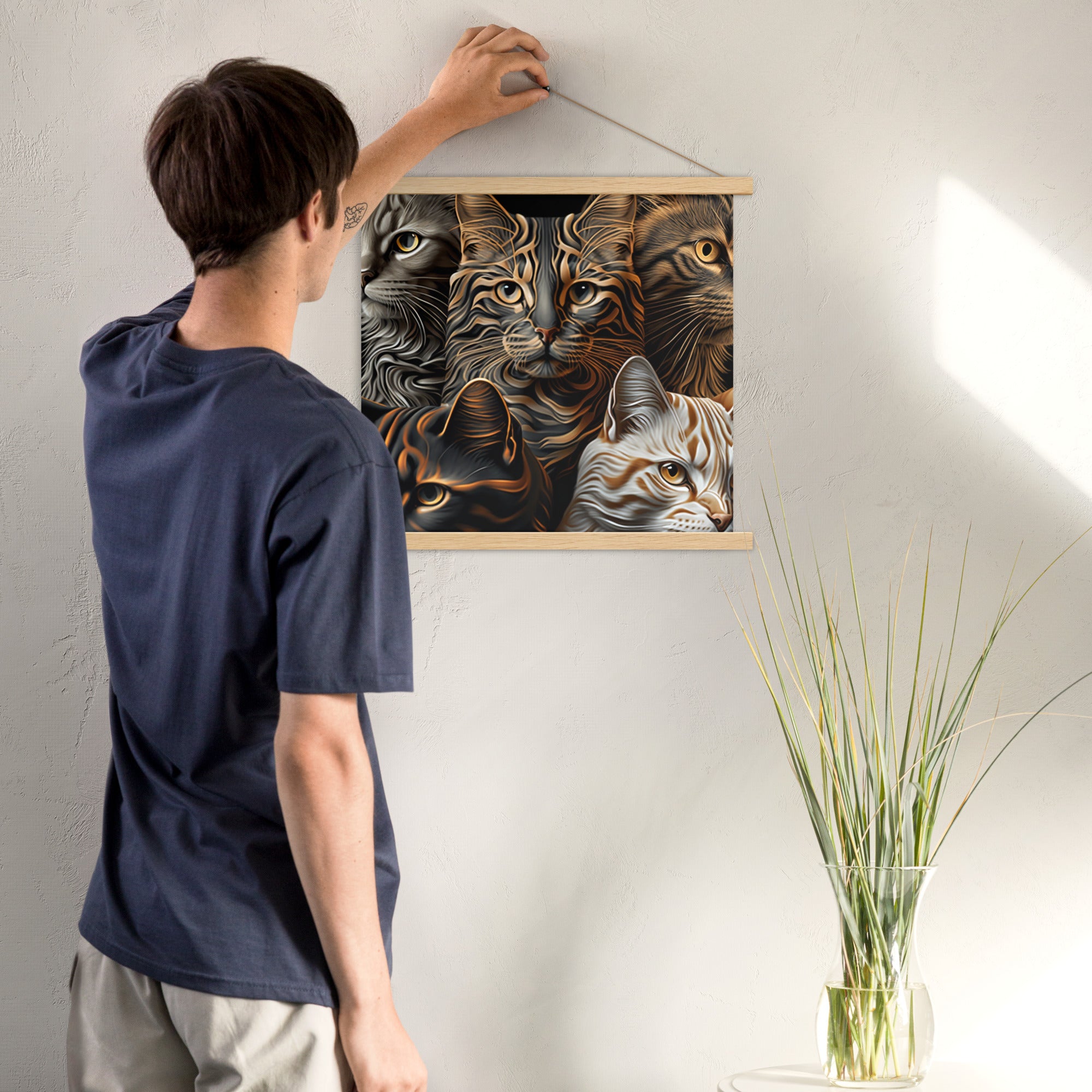 Poster with hangers, Back to College, CAT Lovers Poster, Gift