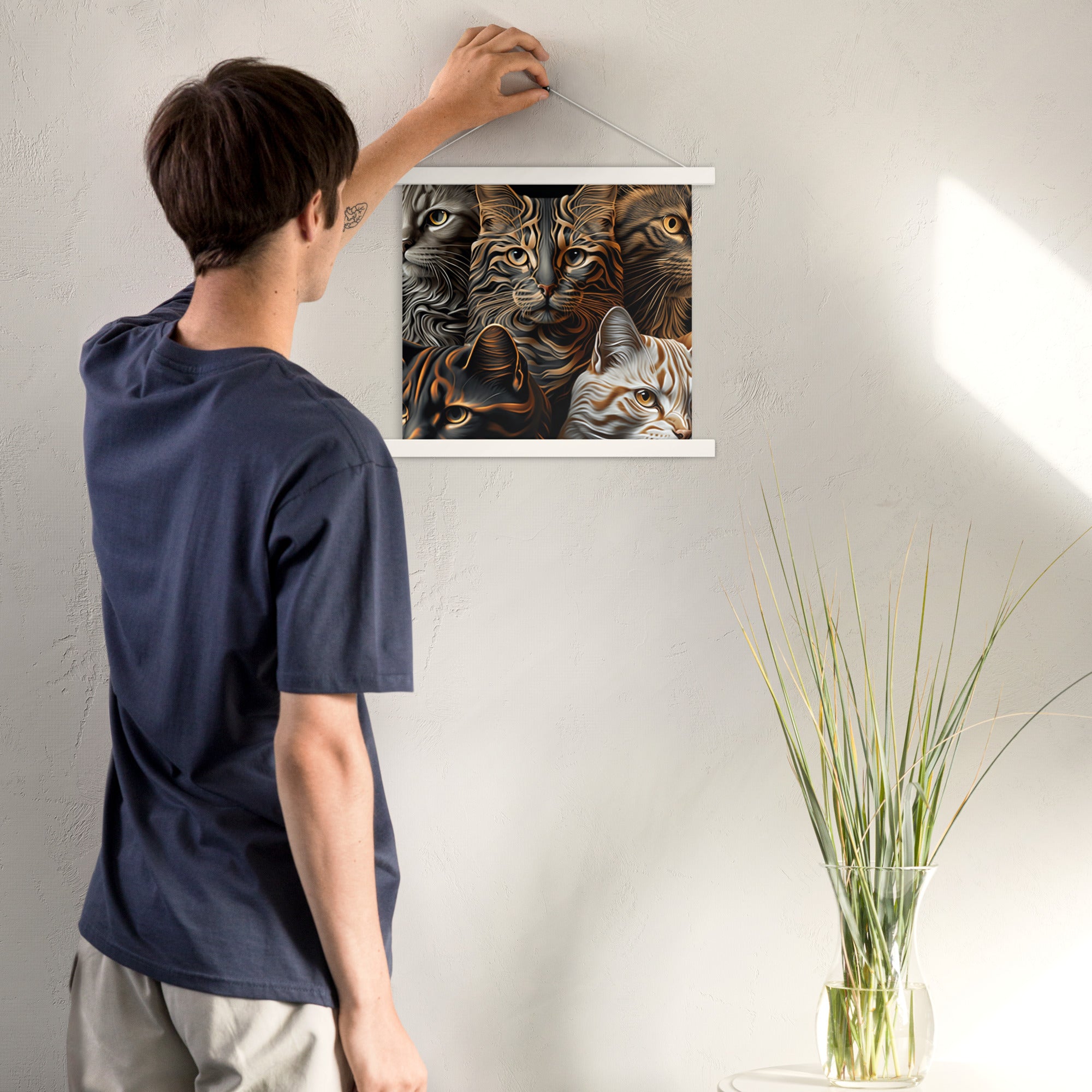 Poster with hangers, Back to College, CAT Lovers Poster, Gift