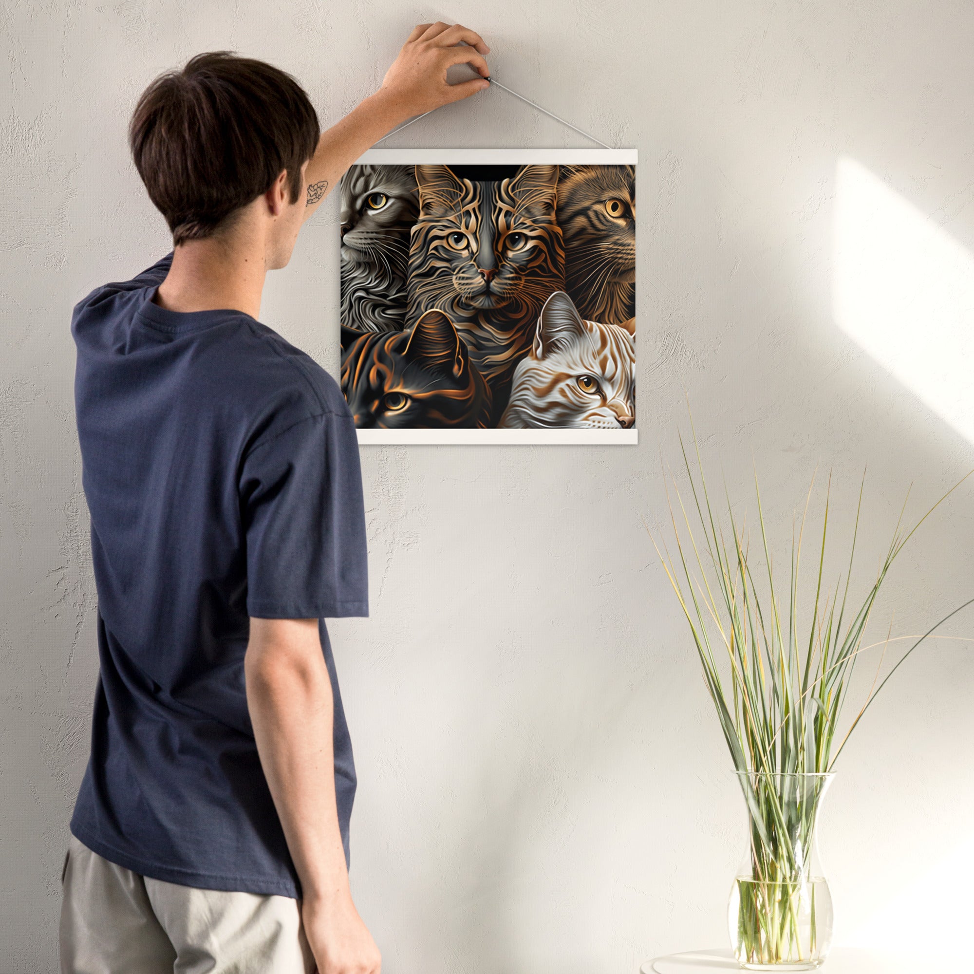 Poster with hangers, Back to College, CAT Lovers Poster, Gift