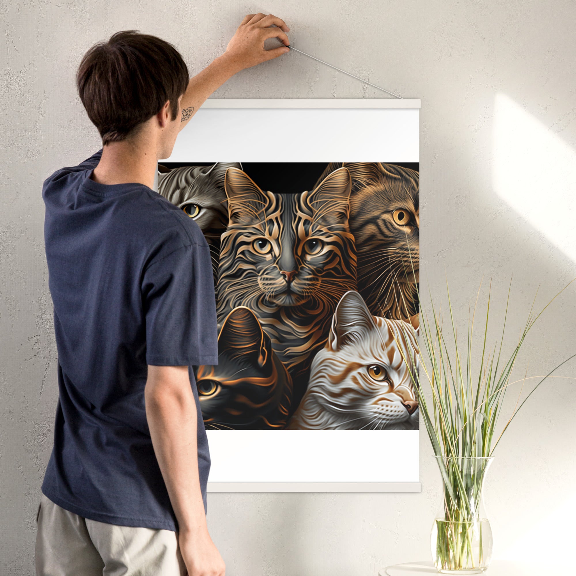 Poster with hangers, Back to College, CAT Lovers Poster, Gift