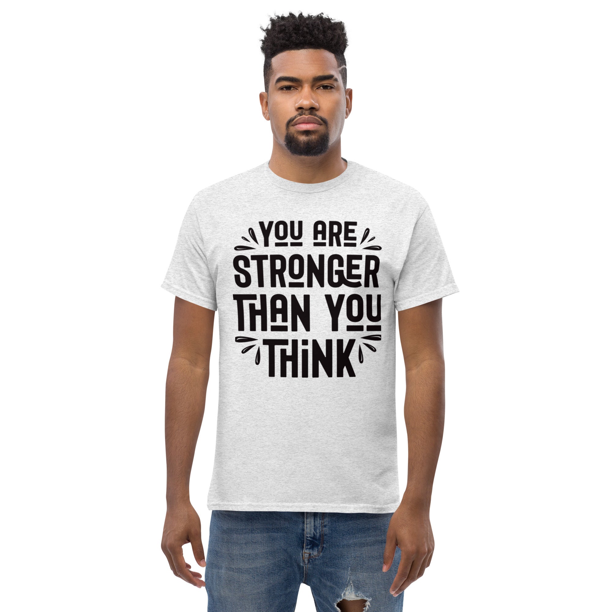 Men's classic tee, (Stronger then you think) Back to School, Gift, Travel