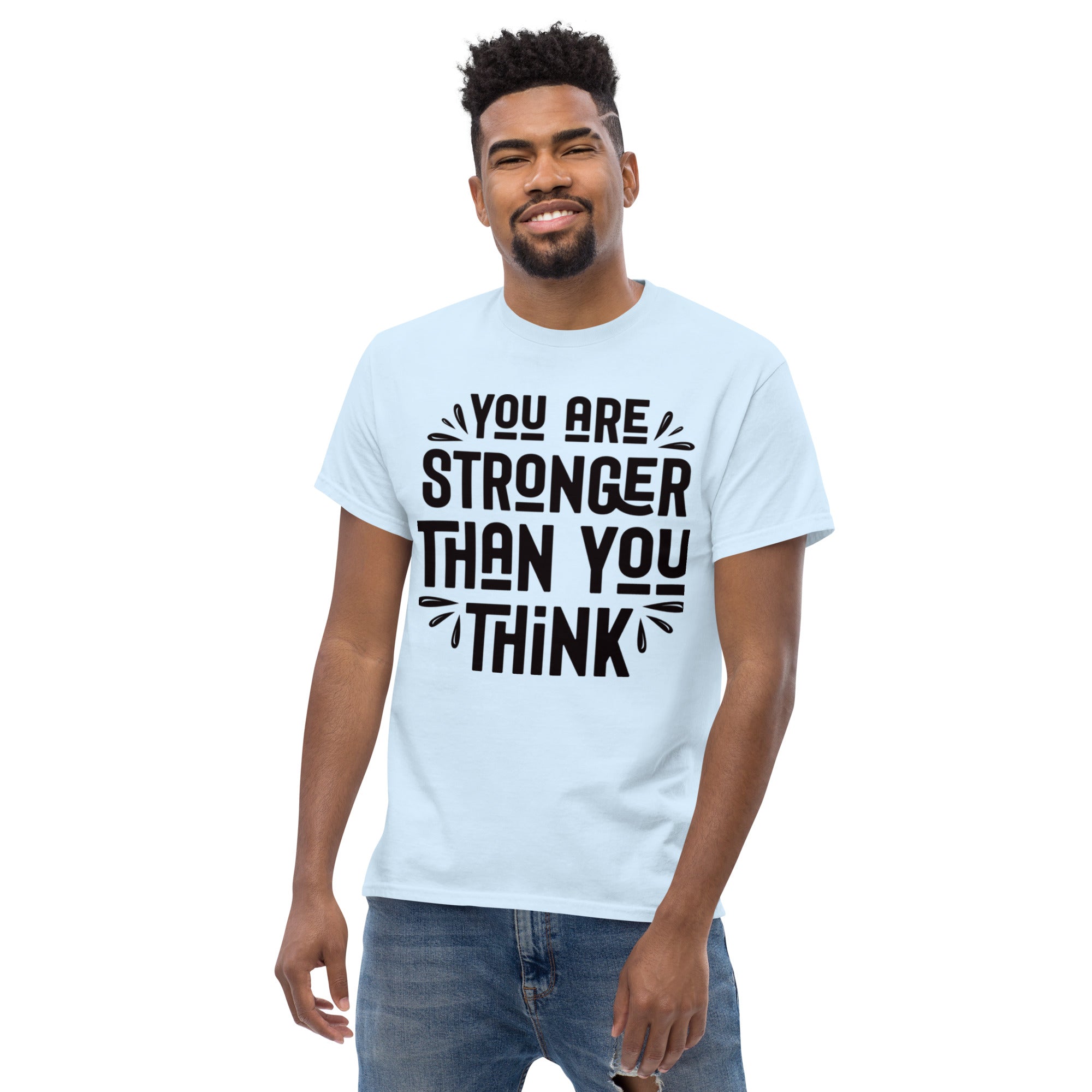 Men's classic tee, (Stronger then you think) Back to School, Gift, Travel